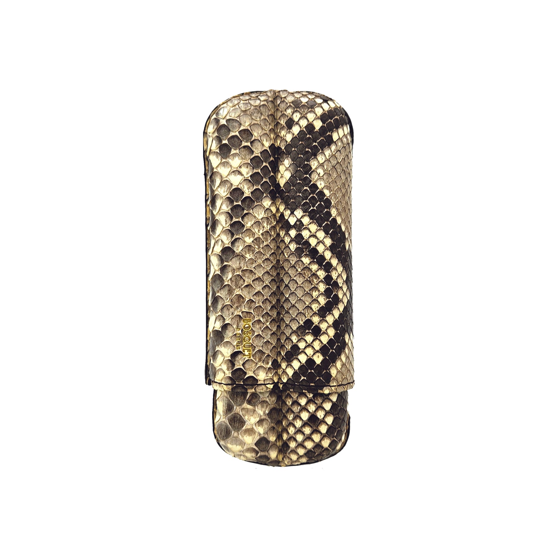 Paris Python Leather Two Cigar Case - GREY