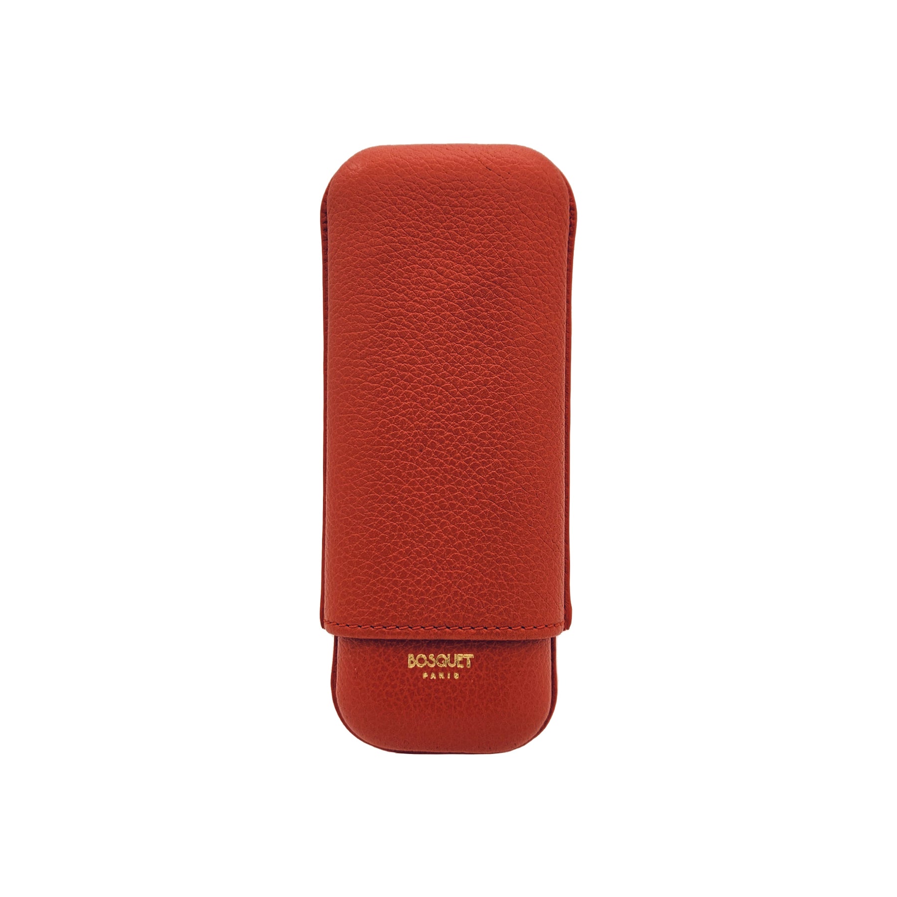 Paris Grained Calf Two Cigar Case - ORANGE