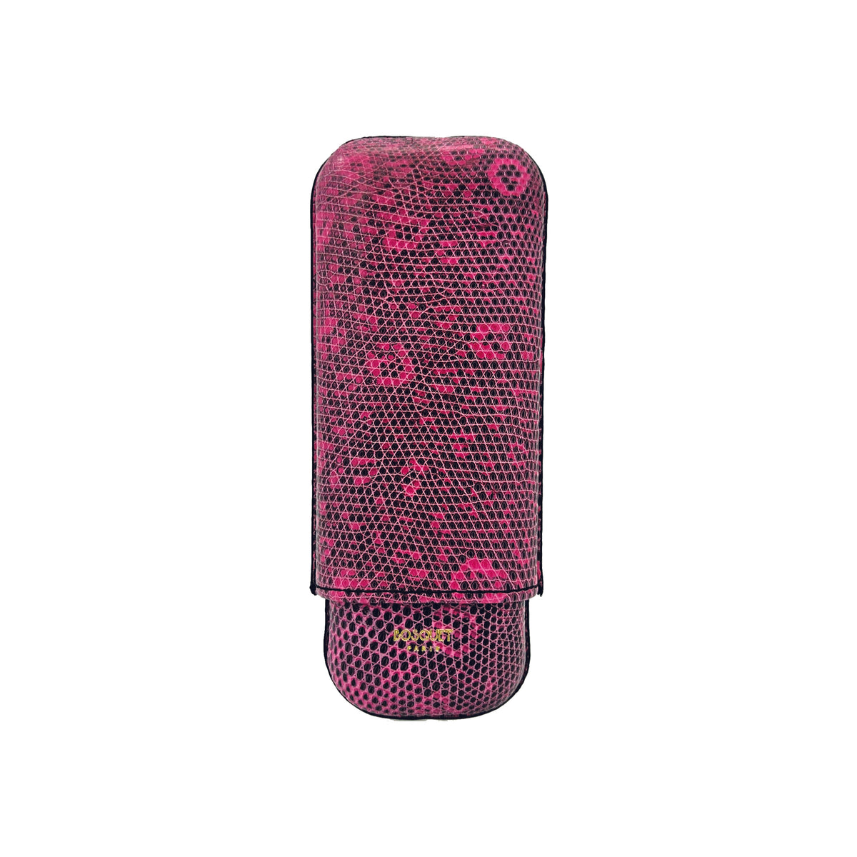 Paris Python Leather Two Cigar Case - PINK