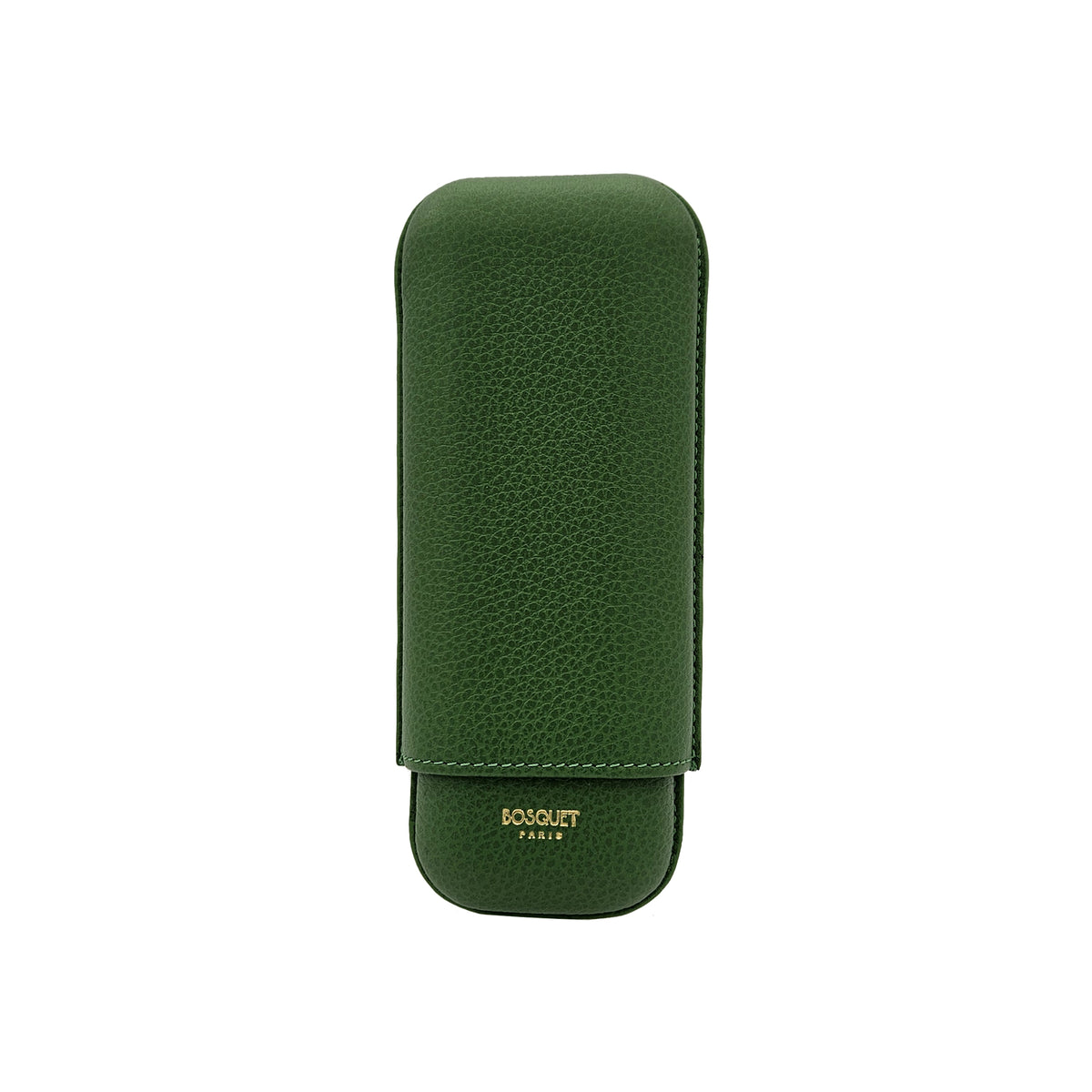 Paris Grained Calf Two Cigar Case - GREEN