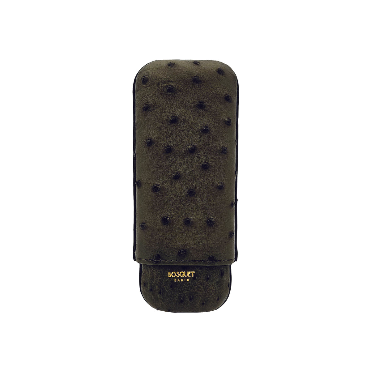 Paris Ostrich Leather Two Cigar Case - FAIR GREEN