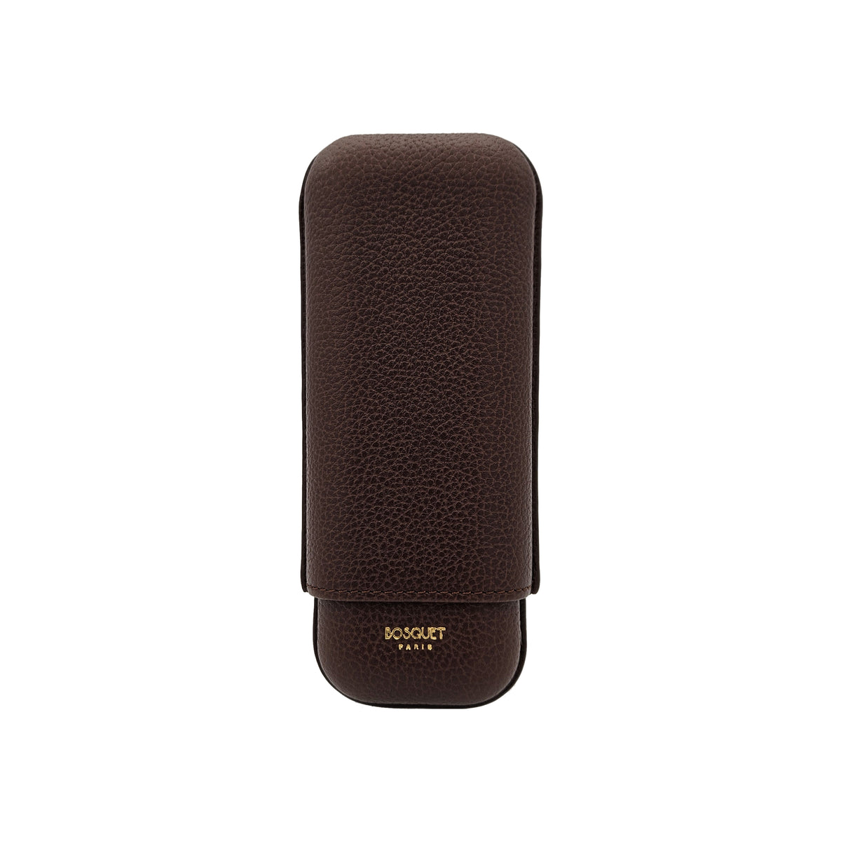 Paris Grained Calf Two Cigar Case - BROWN