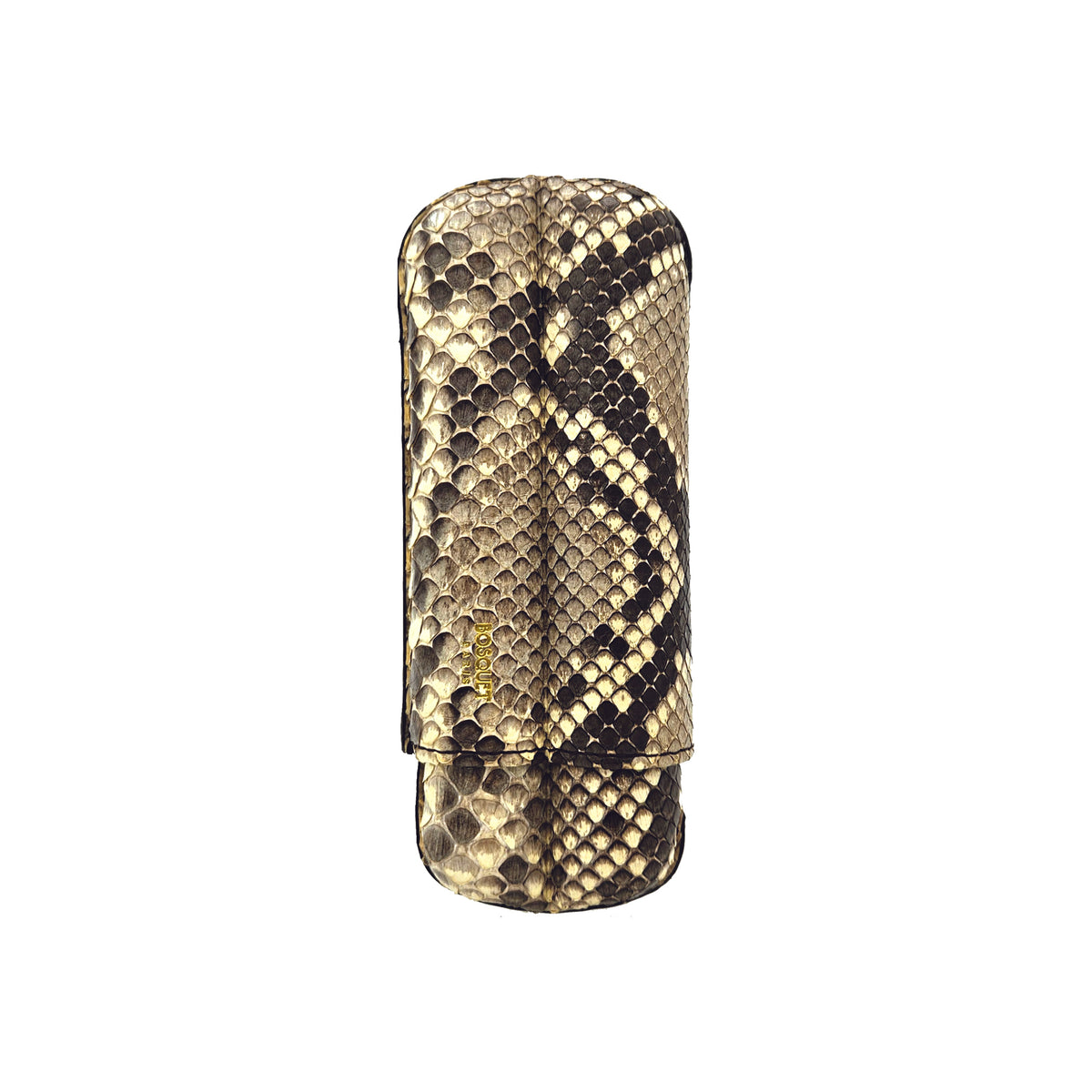 Paris Python Leather Two Cigar Case - GREY