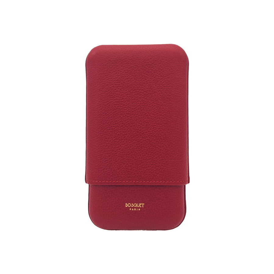 Paris Grained Calf Three Cigar Case