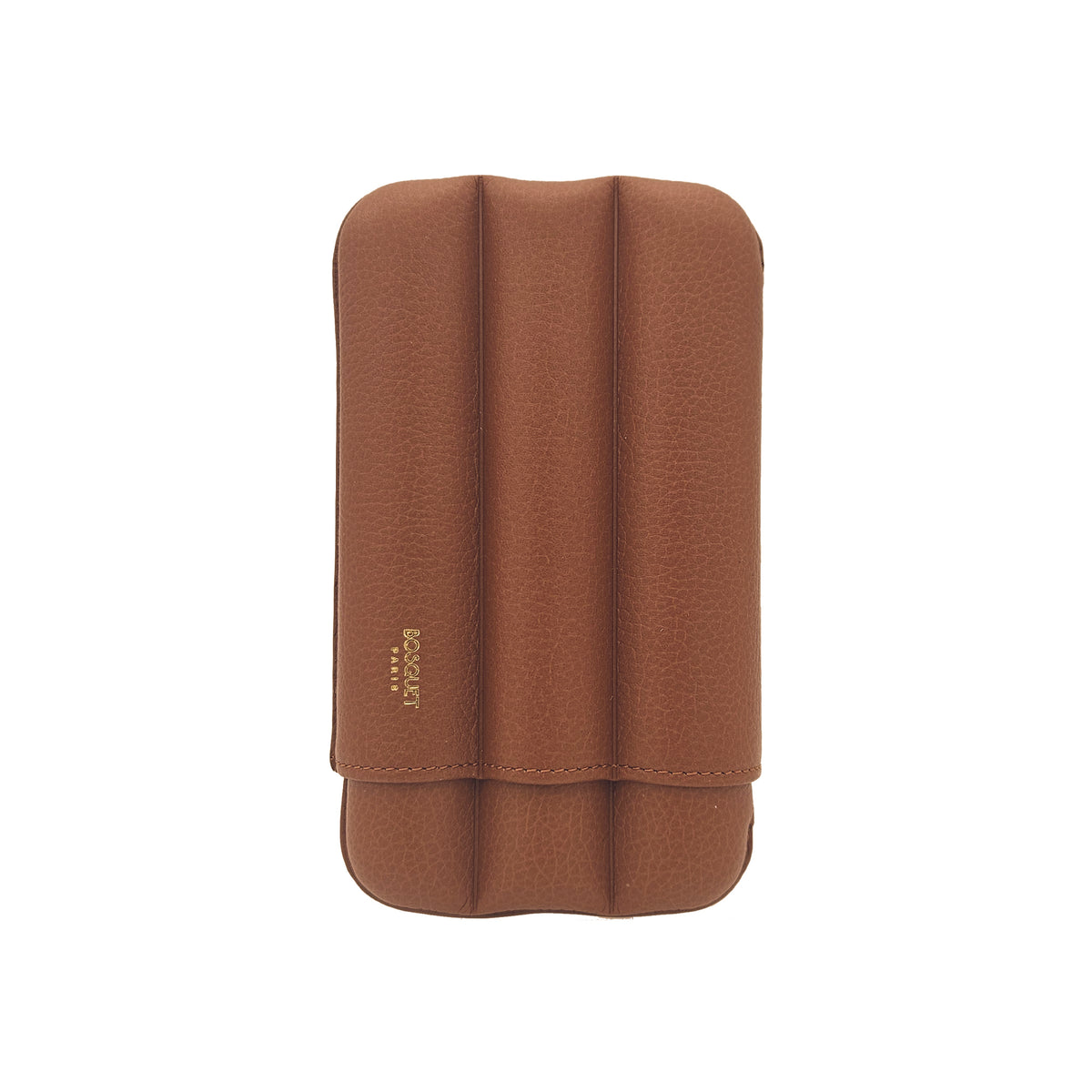 Paris Grained Calf Three Cigar Case - BROWN