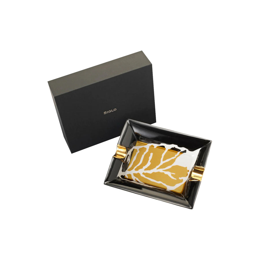 Black Leaf Ashtray - White