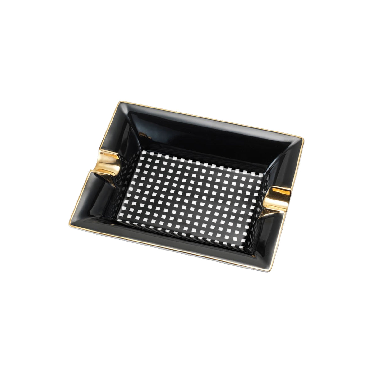 Black Checkers Ashtray