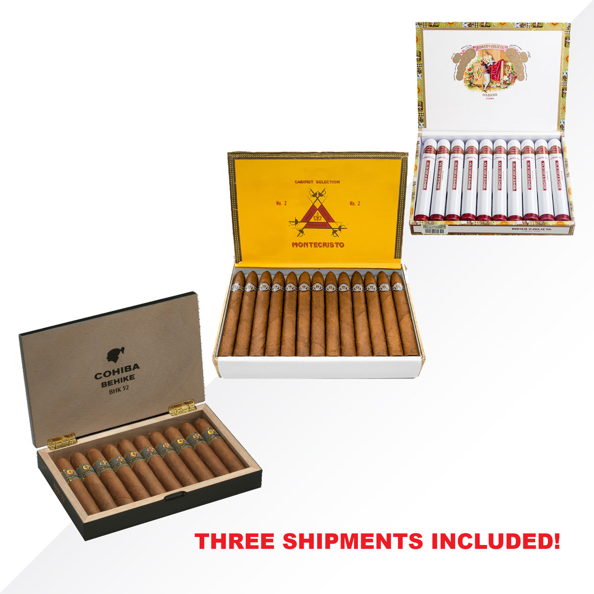 Cohiba BHK 52 + Montecristo No.2 + RyJ No.1 - COMBO