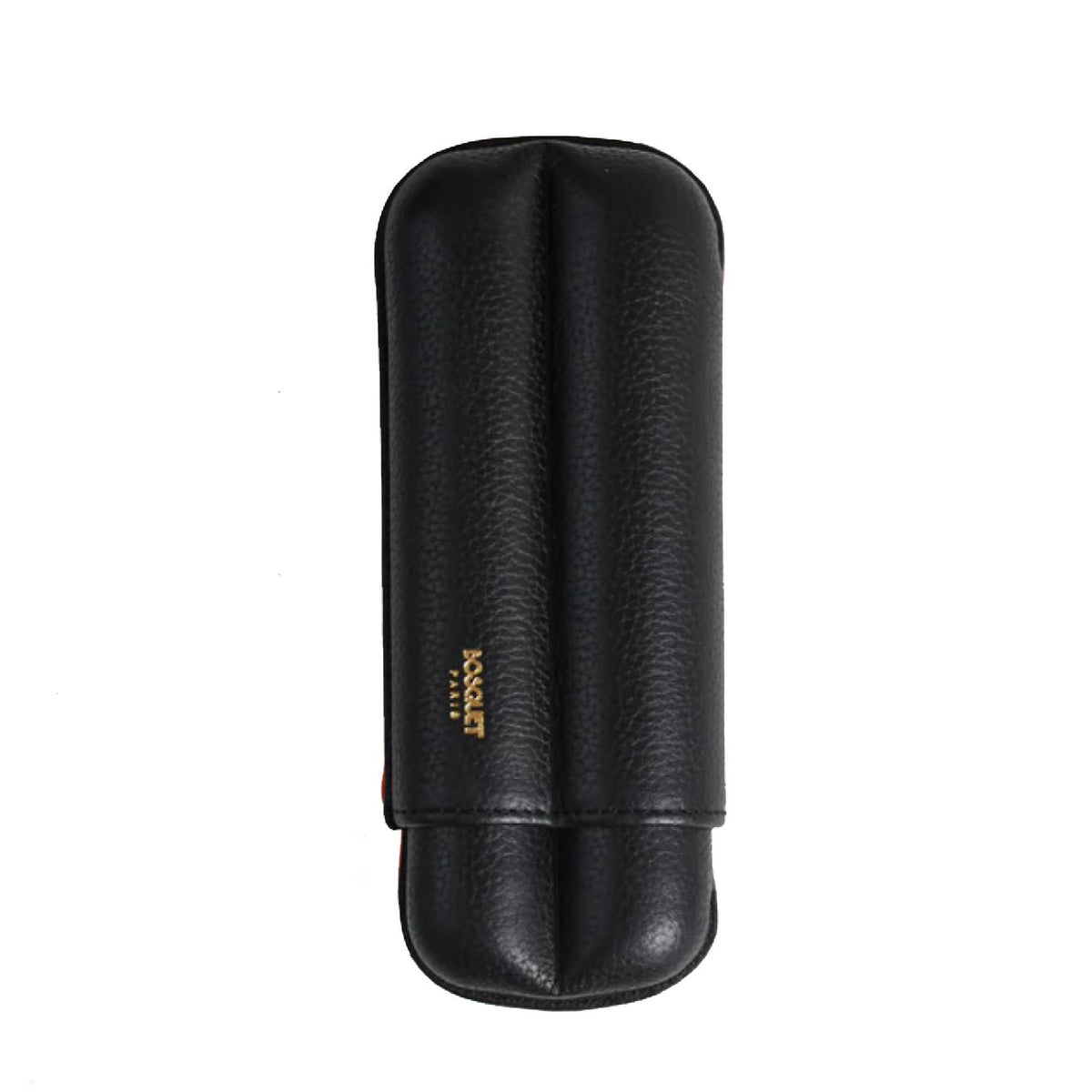Paris Grained Calf Two Cigar Case - BLACK