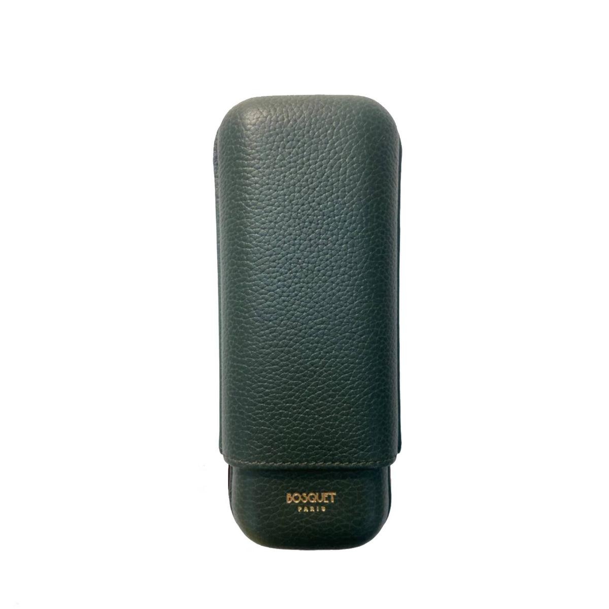 Paris Grained Calf Two Cigar Case - FOREST GREEN