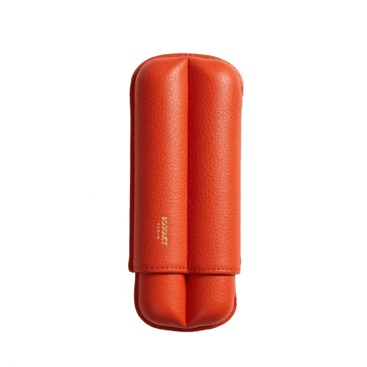 Paris Grained Calf Two Cigar Case - ORANGE