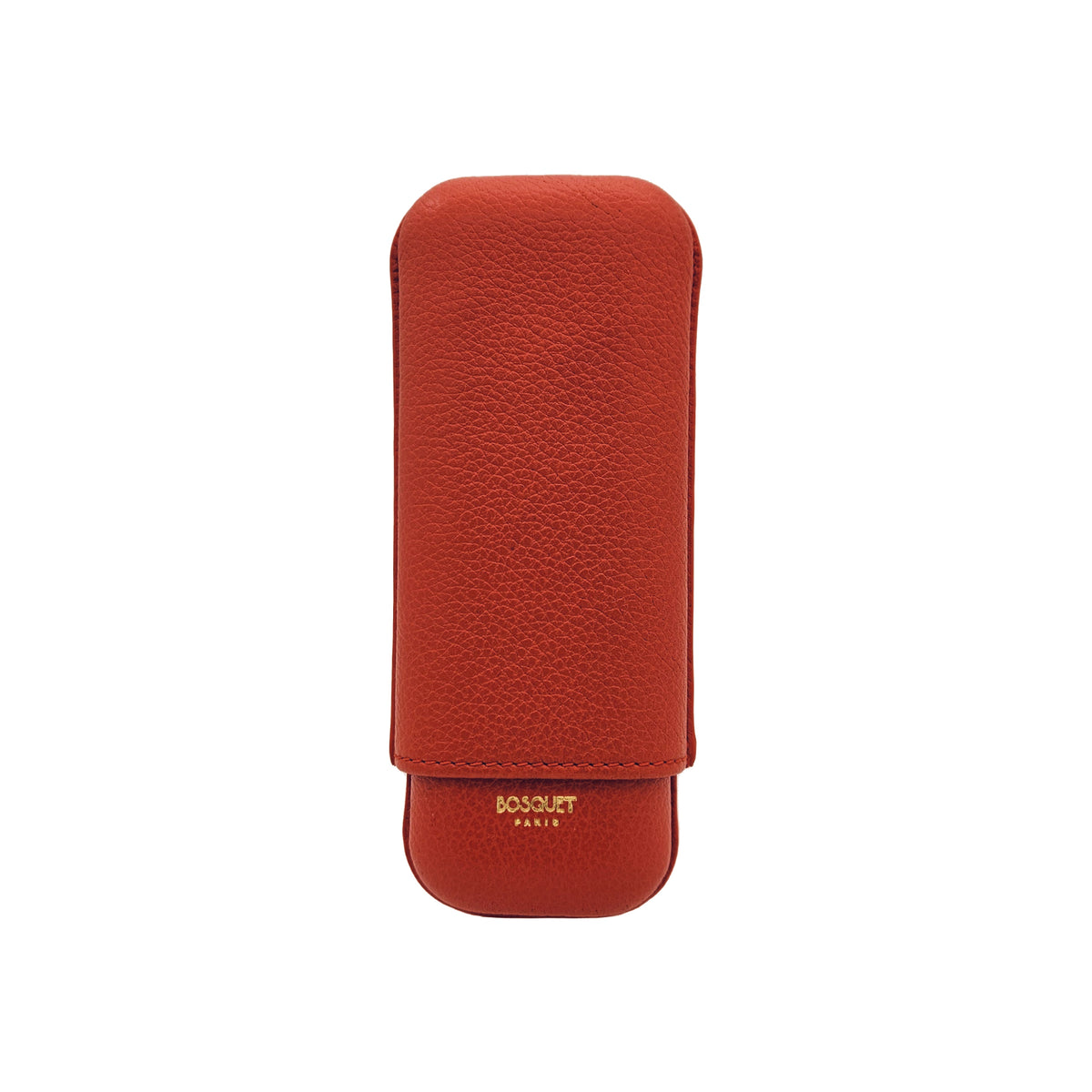 Paris Grained Calf Two Cigar Case - ORANGE