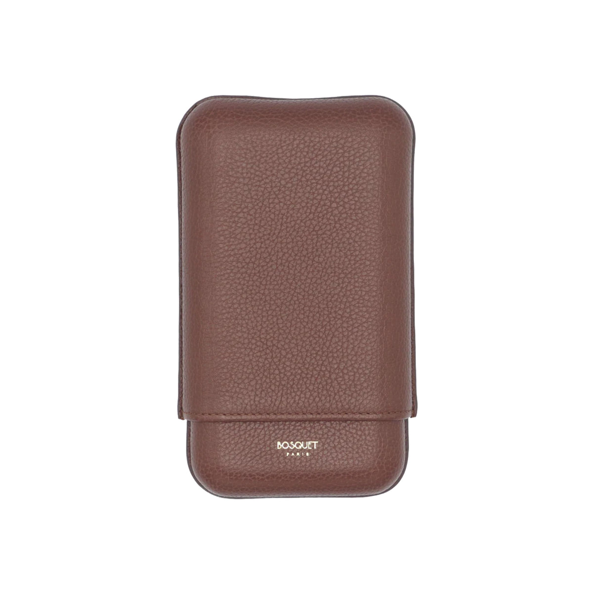 Paris Grained Calf Three Cigar Case - PALISSANDER