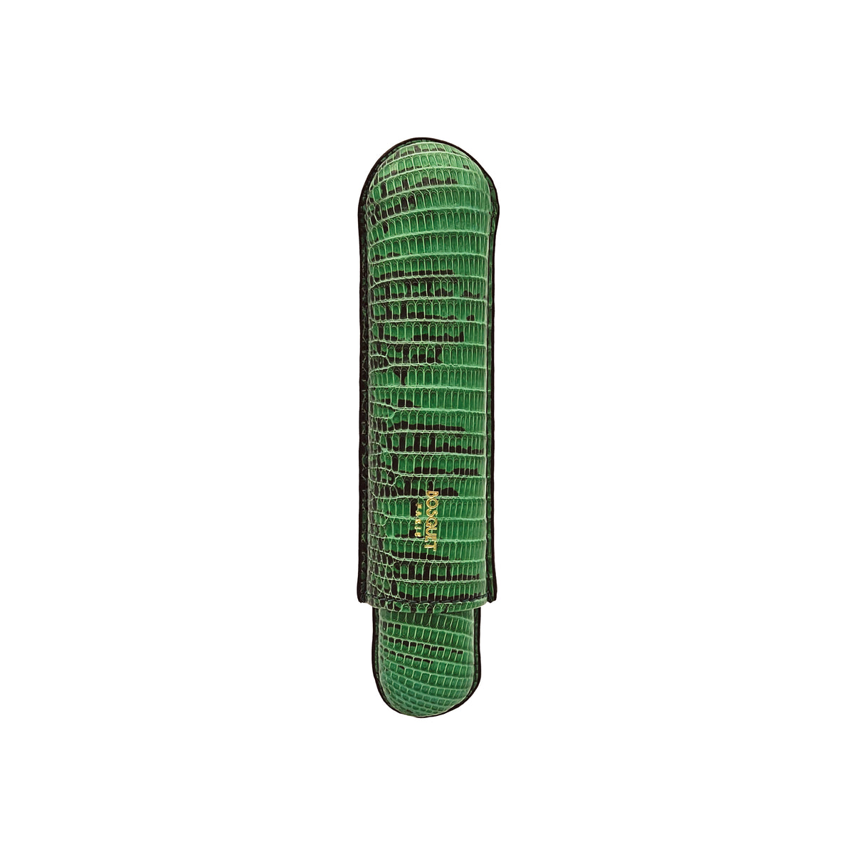 Paris Python Leather Single Cigar Case - GREEN
