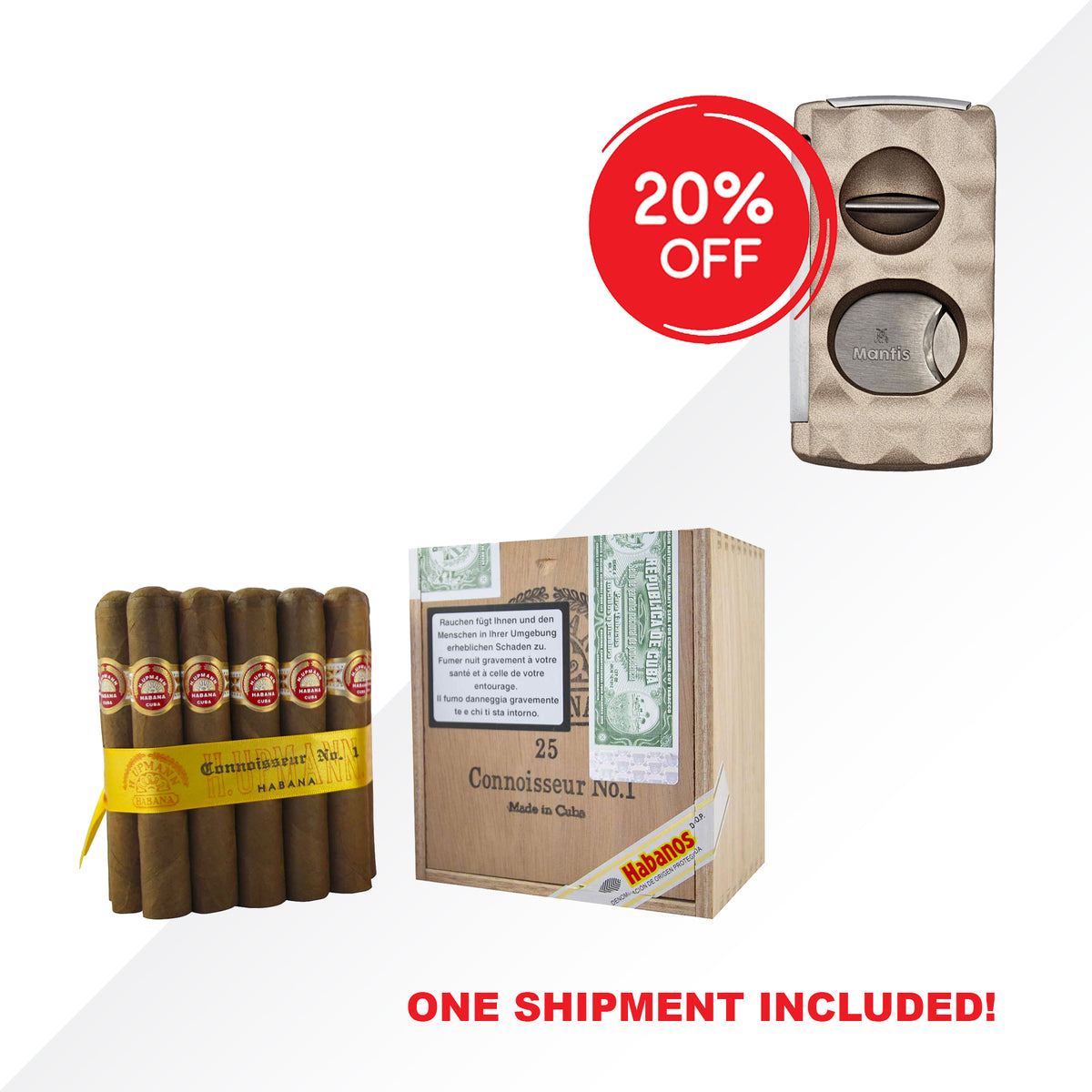 H.Upmann Connoisseur No.1 + Mantis Universal Cutter COMBO