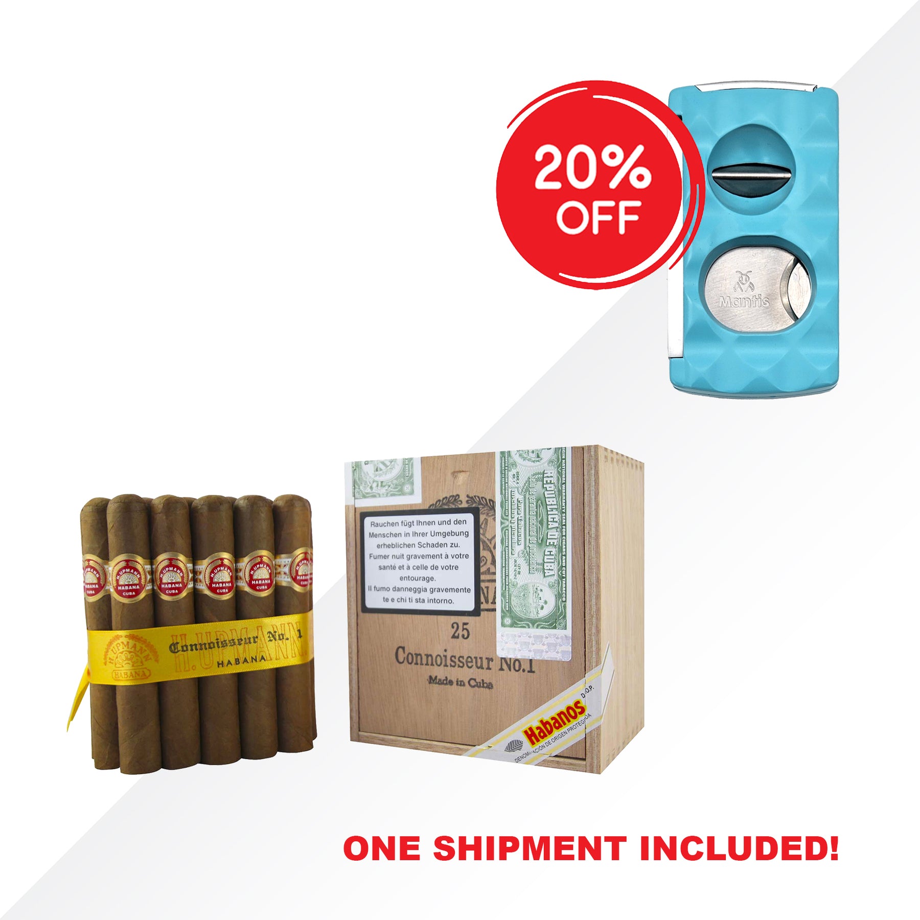 H.Upmann Connoisseur No.1 + Mantis Universal Cutter COMBO