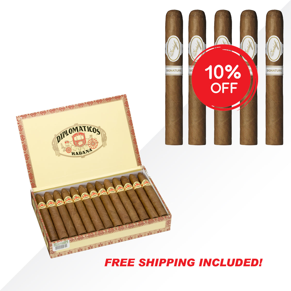 DIPLOMATICOS No.2 25pcs + DAVIDOFF 2000