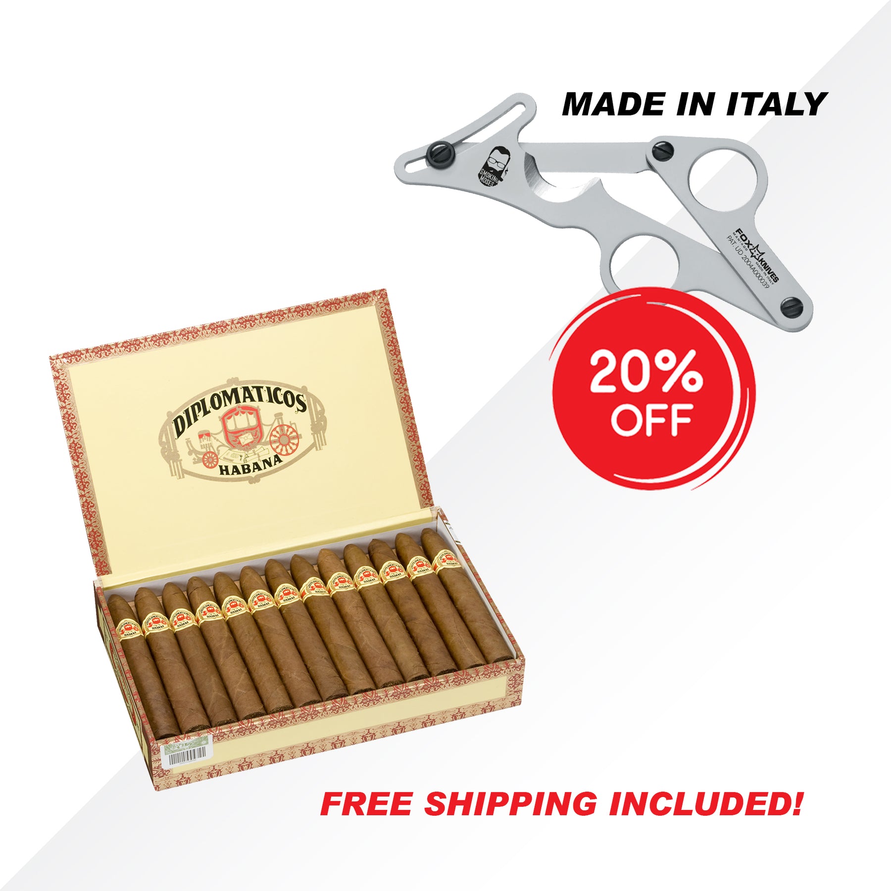 DIPLOMATICOS No.2 25pcs + FOX KNIVES COMBO