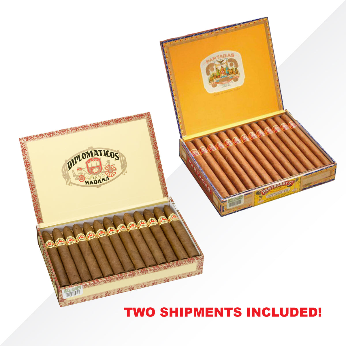 Partagas Lusitanias 25pcs + Diplomaticos No.2 25pcs - COMBO