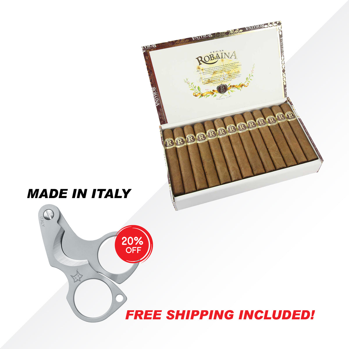Vegas Robaina Famosos + Fox Knives Cutter COMBO