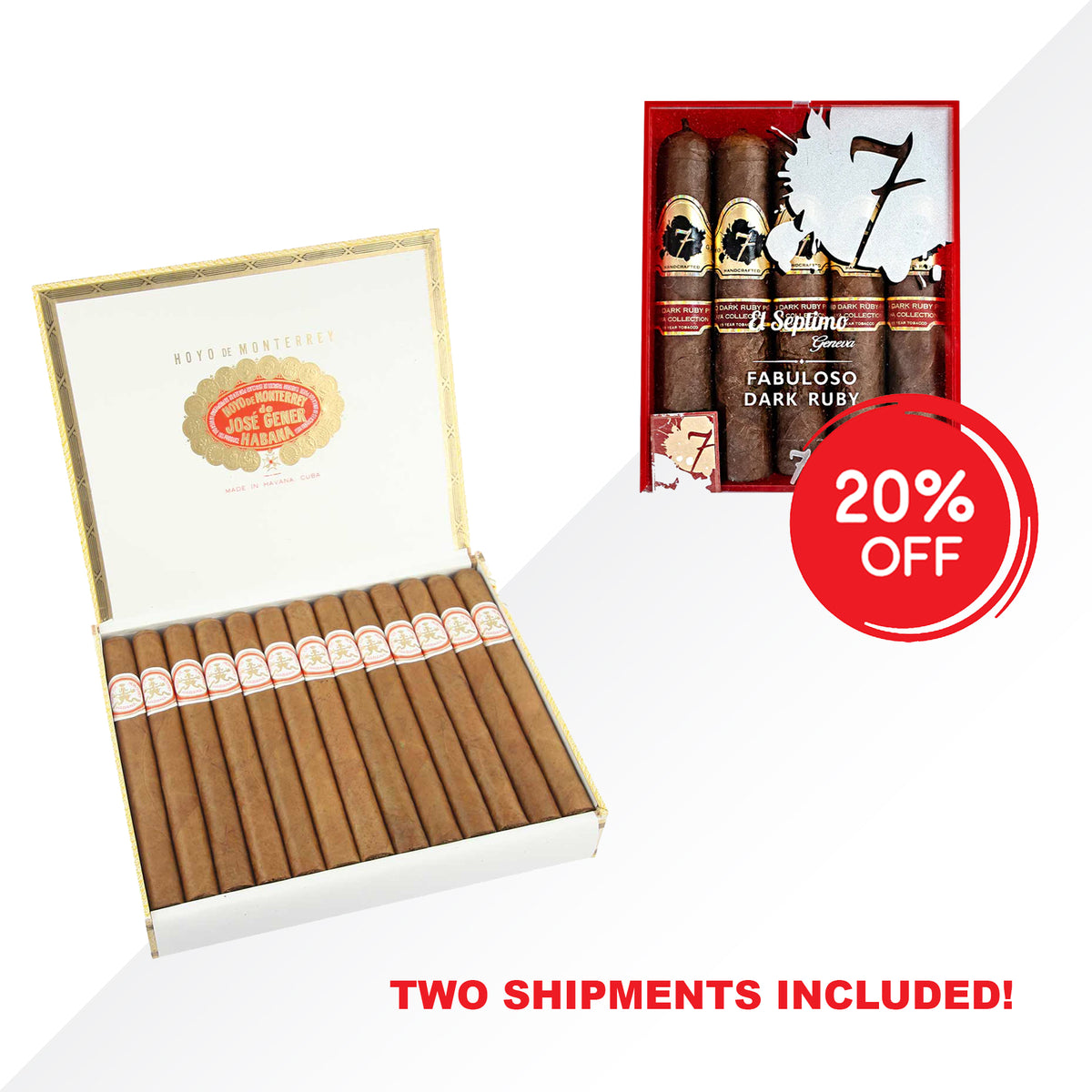 HdM Double Corona 25pcs + El Septimo Fabuloso Dark Ruby
