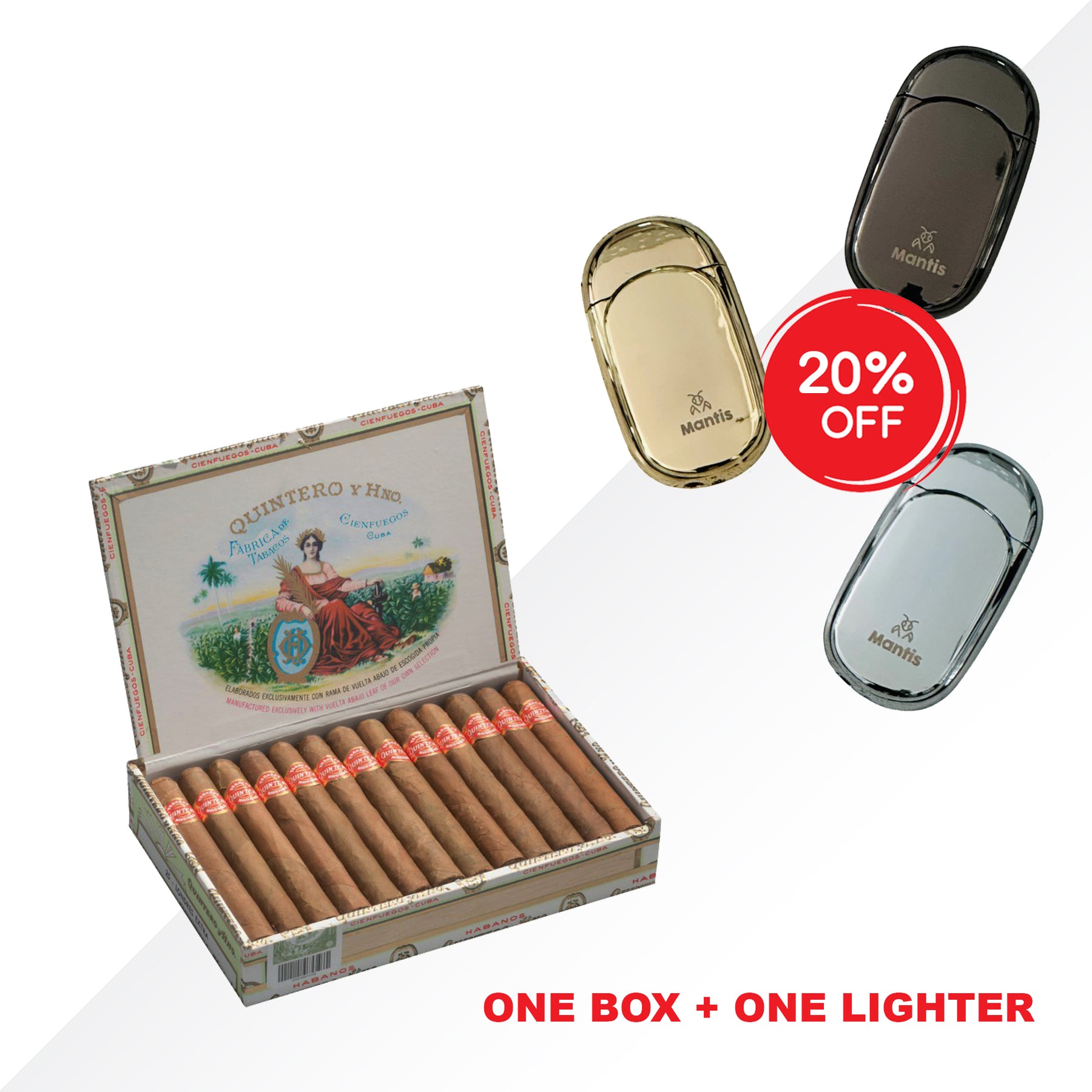 Quintero Londres Extra + Mantis Aeris Lighter