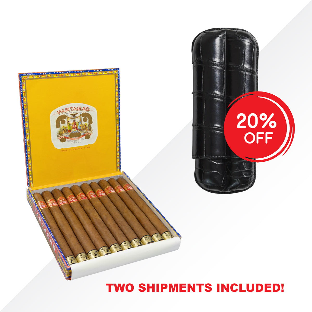 Lusitanias The Vault - Bosquet Croco Cigar Case COMBO