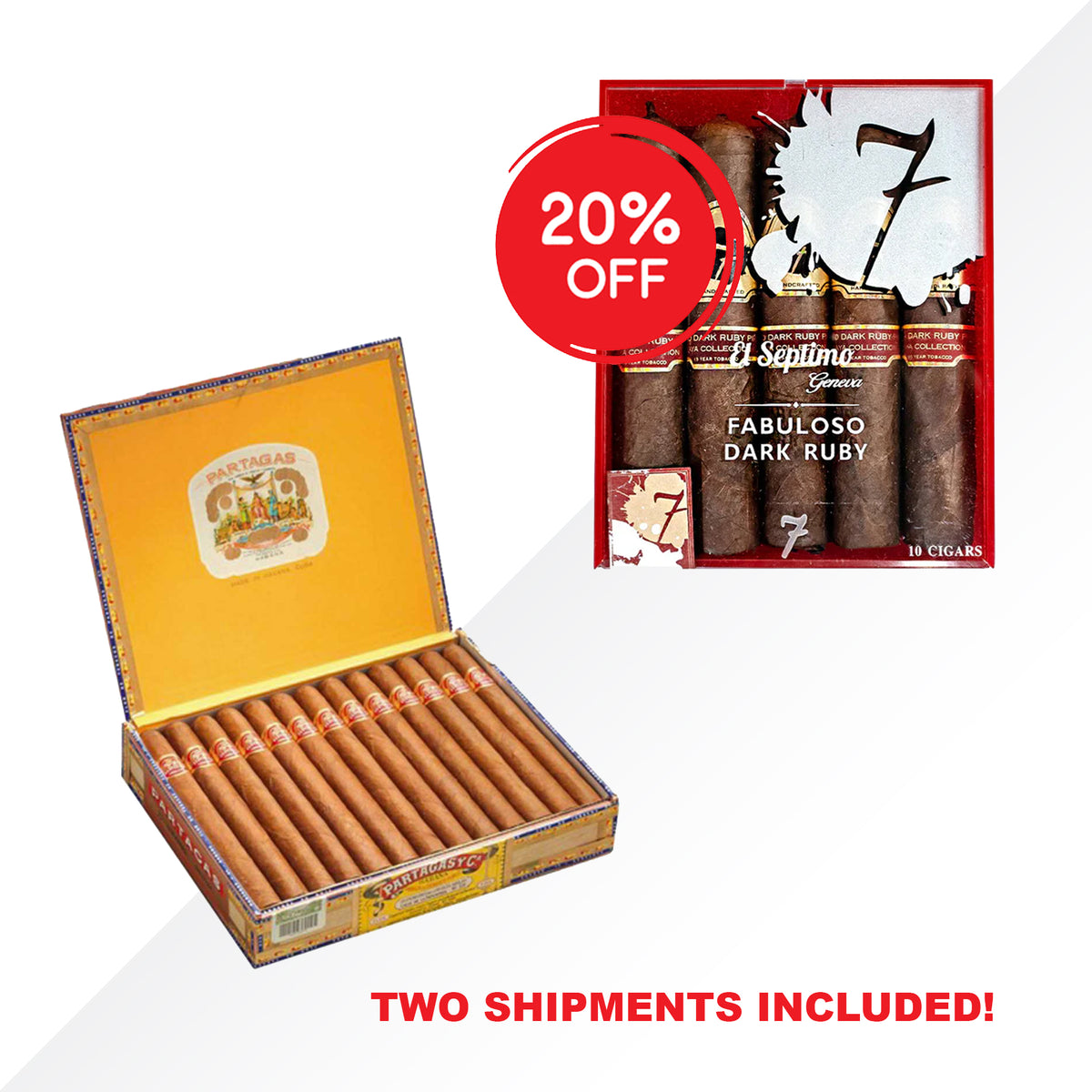 Partagas Lusitanias 25pcs + El7 Fabuloso Dark Ruby COMBO