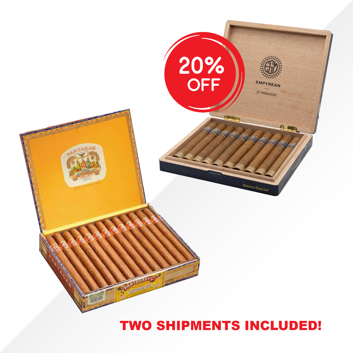 Partagas Lusitanias 25pcs + EGM Empyrean Paraisos 10pcs COMBO