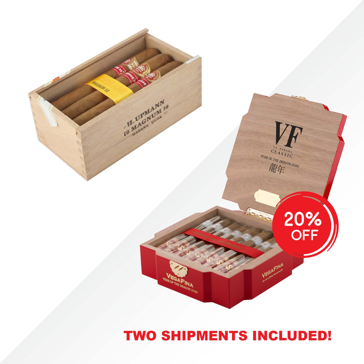 H.UPMANN MAGNUM 50 10pcs - VEGAFINA DRAGON 16pcs - COMBO