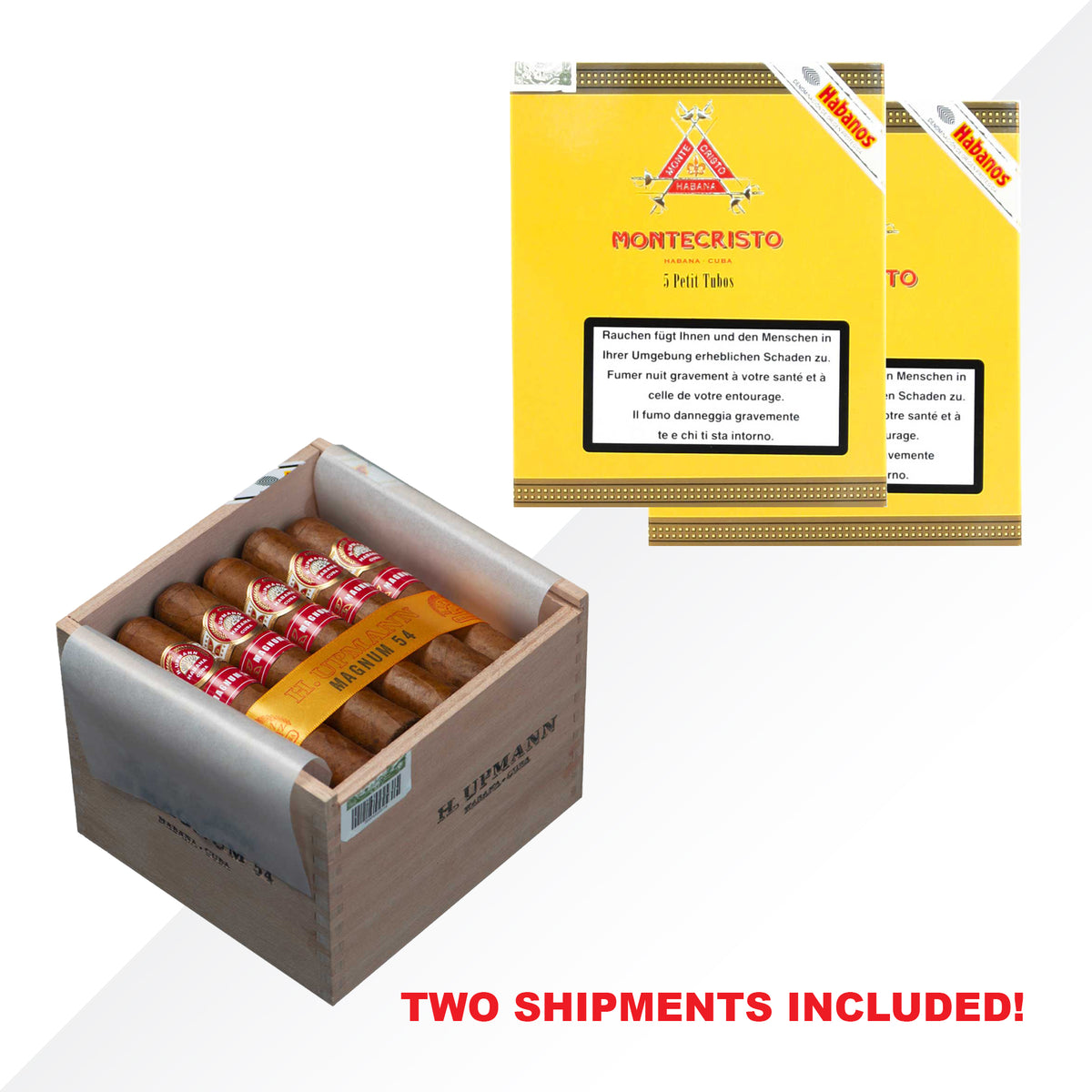 H.Upmann Magnum 54 + Montecristo Petit Tubos 2x5pcs