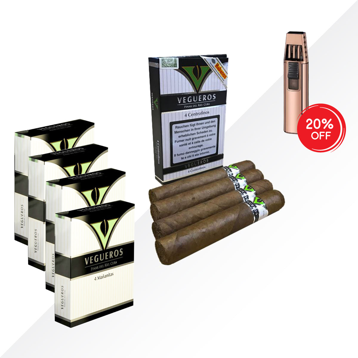 Mananitas 4x4pcs + Centrofinos 4pcs + Clickjet Flame Lighter