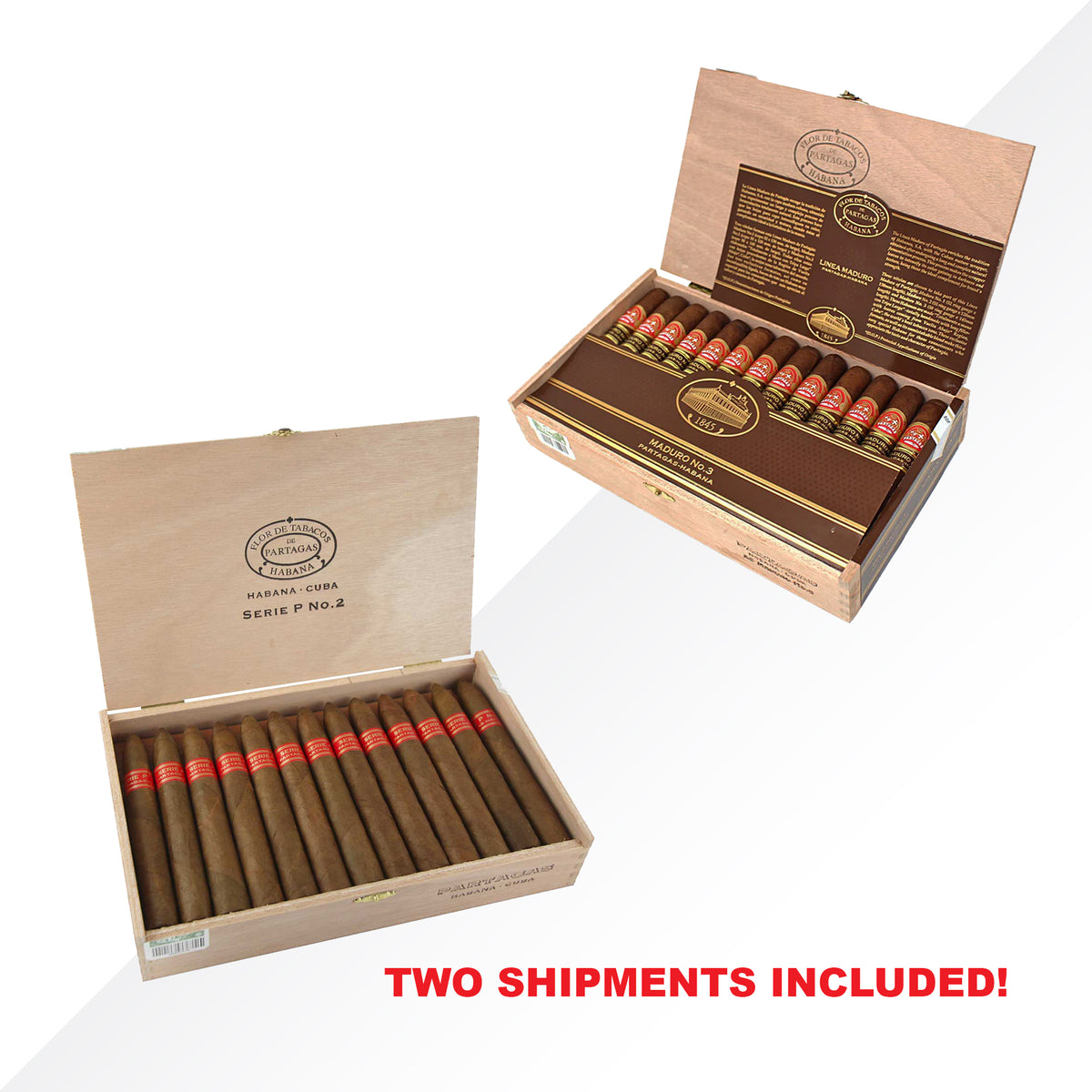Partagas Maduro No.3 25pcs + Serie P No.2 25pcs COMBO