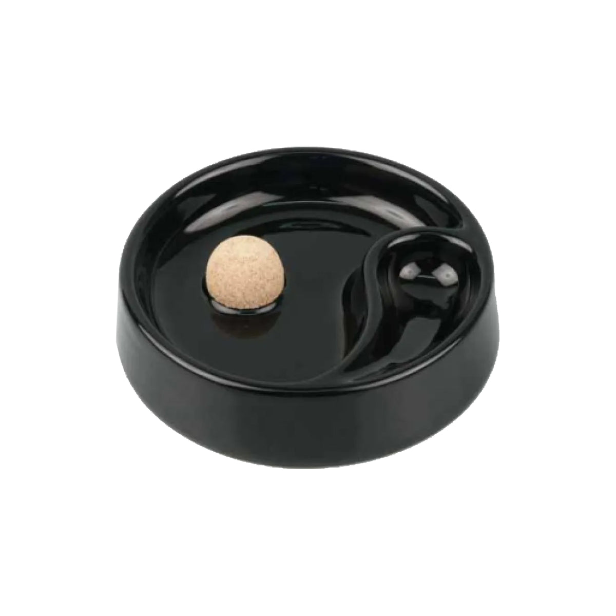Smoking Pipe Ashtray ceramic black shiny 1 rest