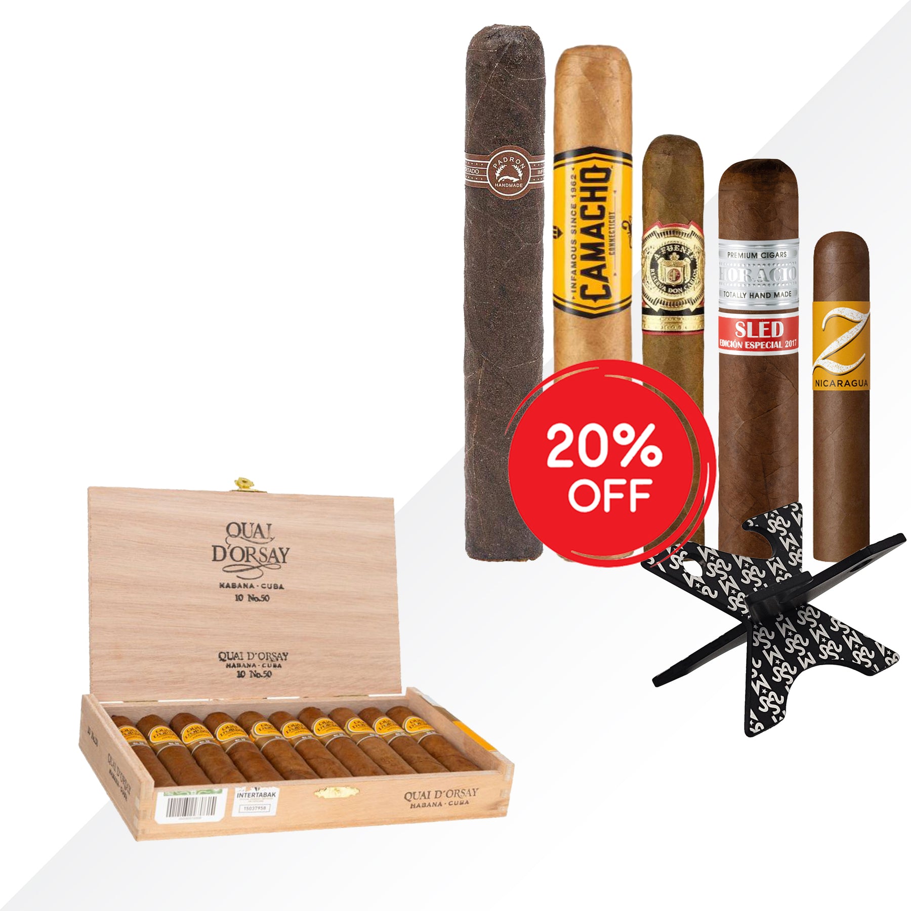 QUAI D'ORSAY No.50 10pcs + 5 CIGARS + FOX STAND COMBO