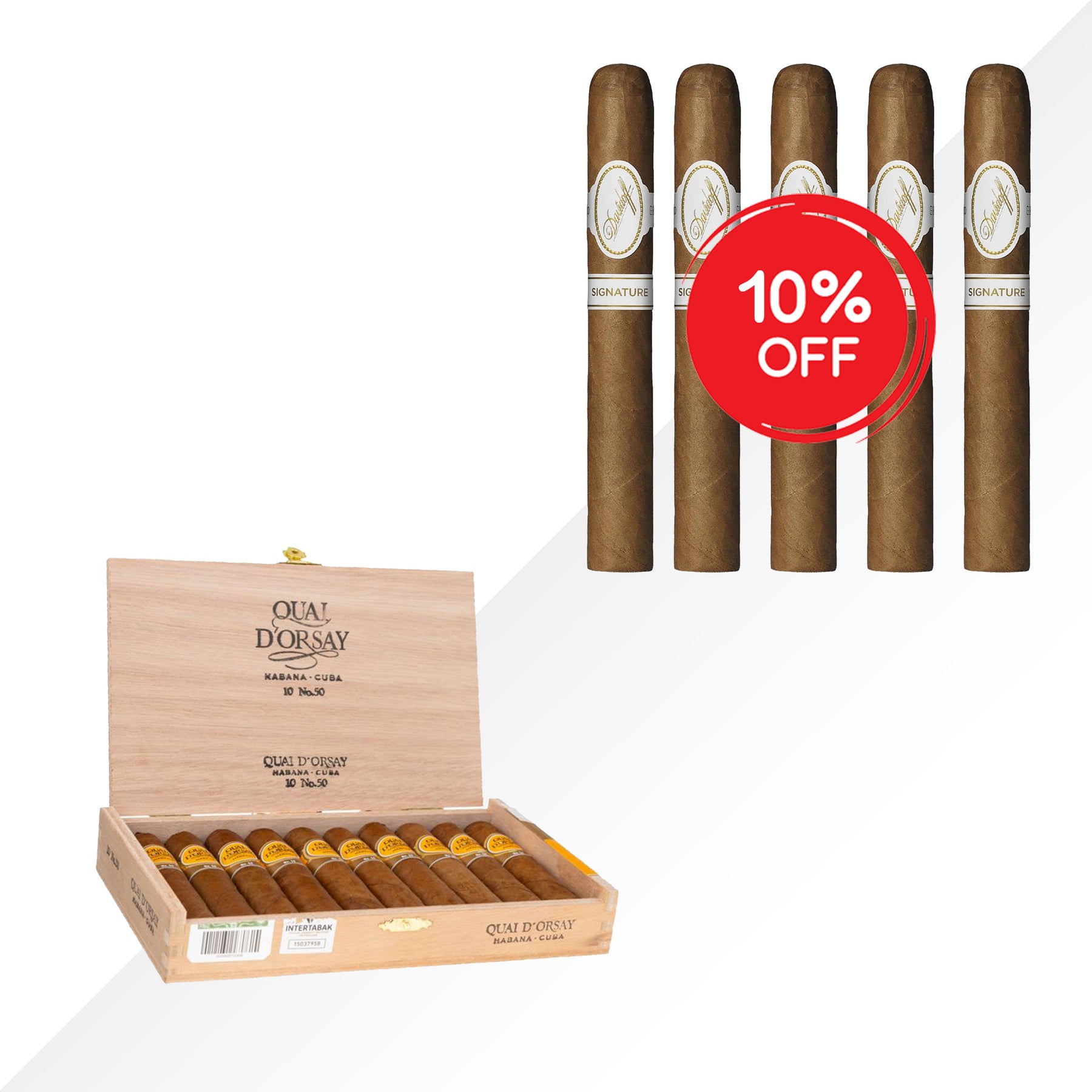 QUAI D'ORSAY No.50 10pcs + DAVIDOFF 2000 5pcs COMBO