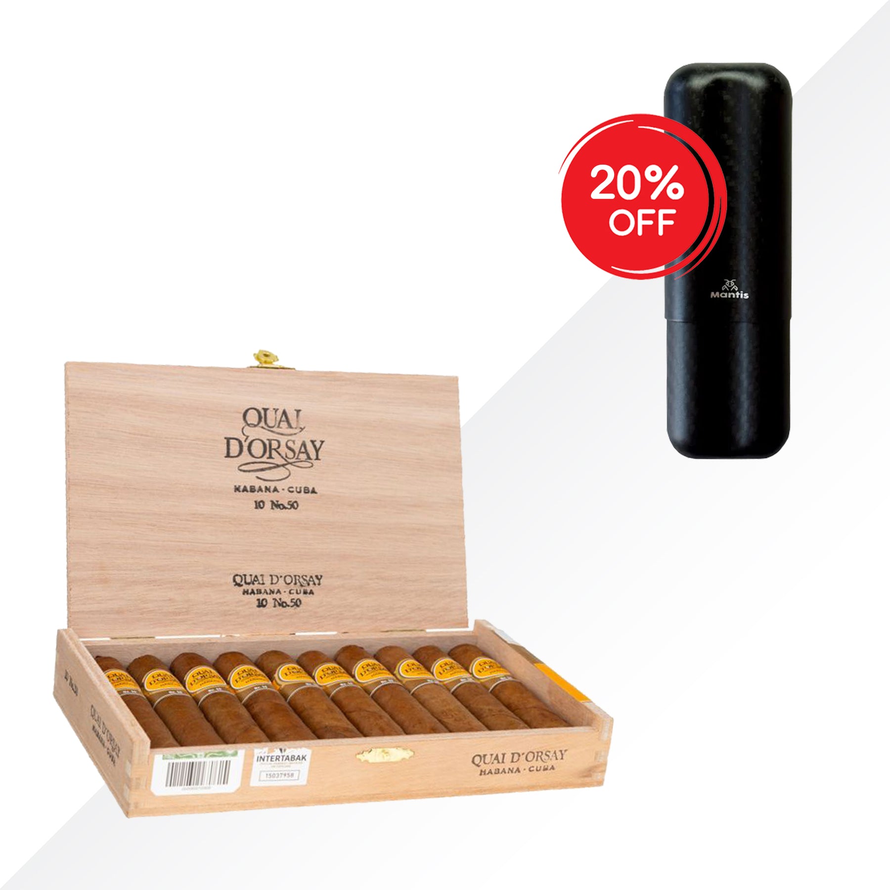 Quai d'Orsay 50 + Mantis Carbon Cigar Case COMBO
