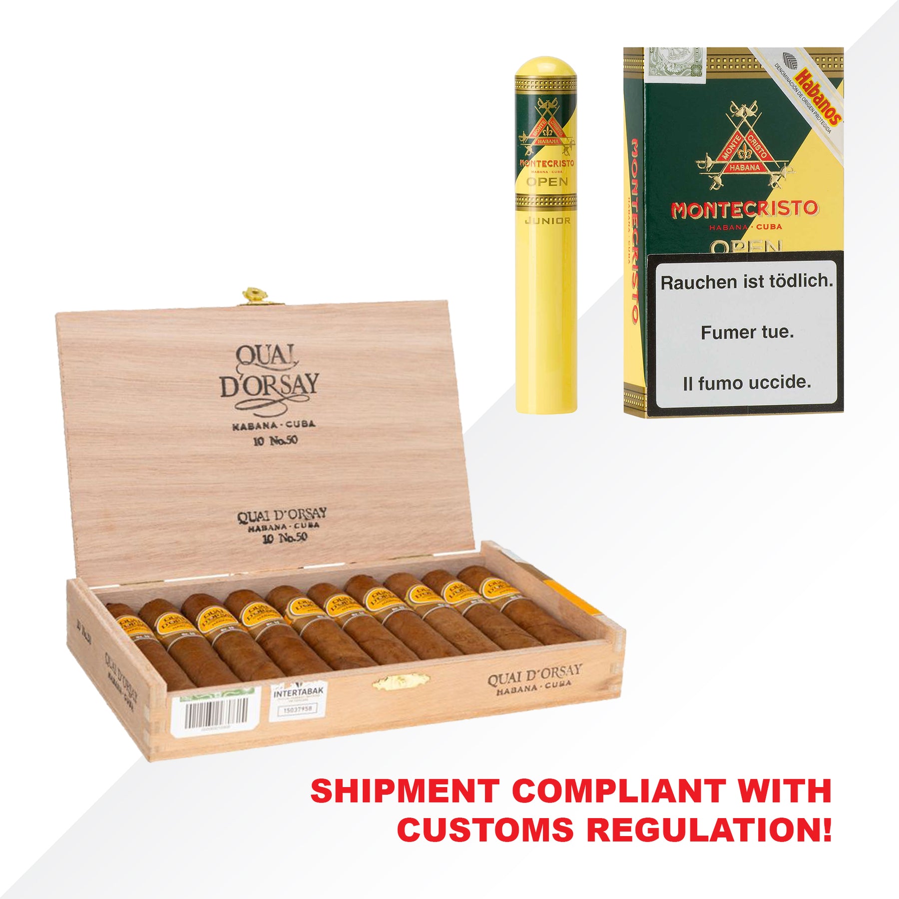 Quai d'Orsay 50 10pcs + Montecristo Open Junior A/T 3pcs