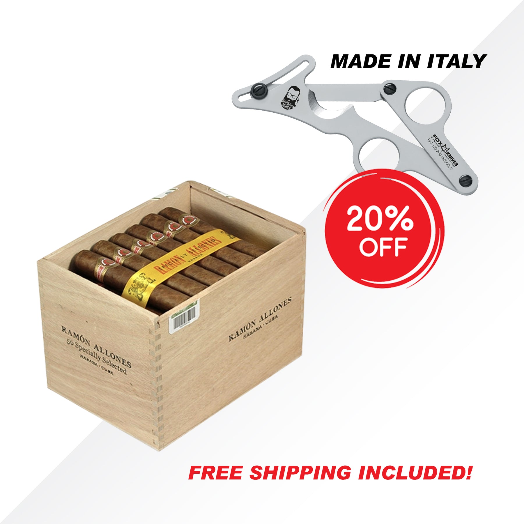RAMON ALLONES SPECIALLY SELECTED SLB 50pcs + FOX KNIVES COMBO