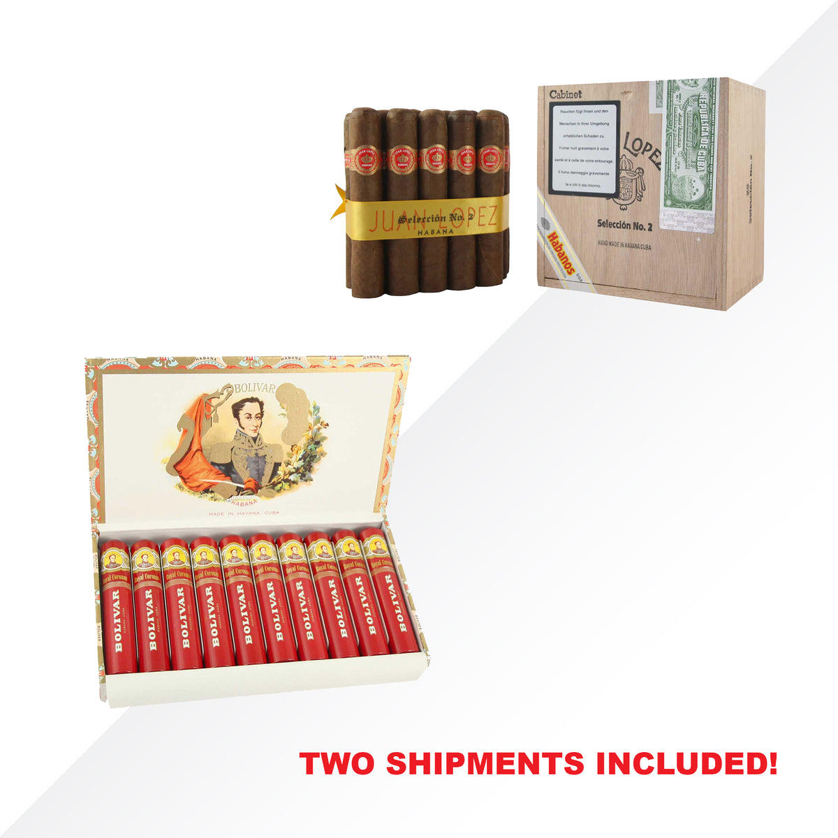 Bolivar Royal Coronas A/T 10pcs + Juan Lopez No.2 25pcs COMBO