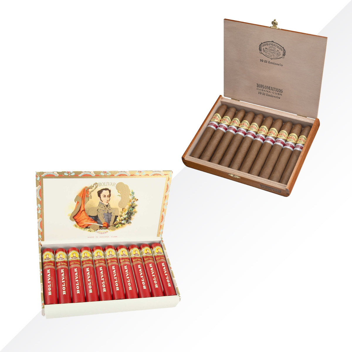 Bolivar Royal Coronas A/T 10pcs + Diplomaticos El Emasario 10pcs COMBO